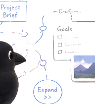 Mena crow exploring an infinite canvas